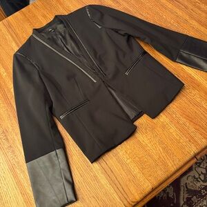 FATE Leather Trimmed Black Blazer Size Large